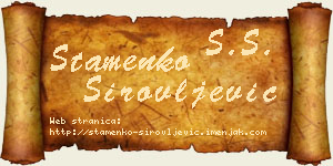 Stamenko Sirovljević vizit kartica